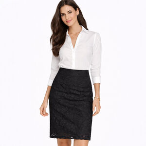 NWT Women's bebe Black Lace Bodycon Pencil Skirt Size 6